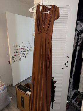 Windsor Rust Brown Halter Maxi Dress